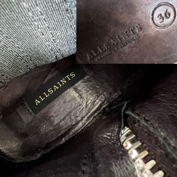 ALL SAINTS Black Suede Harness Buckle Booties Ankle Boots - Picture 11 of 14